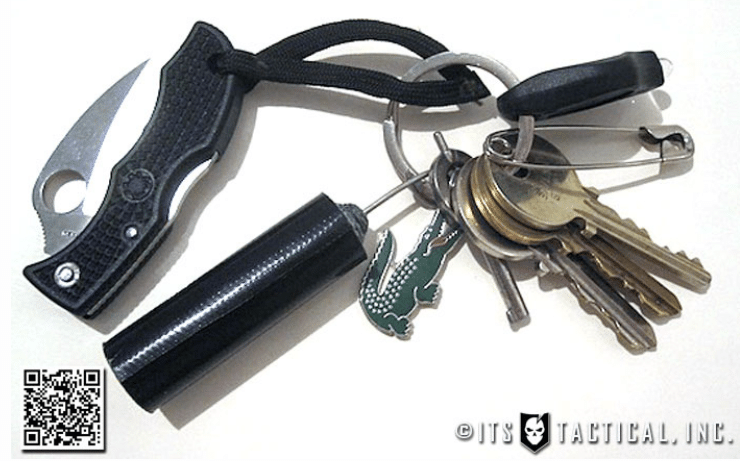 An Everyday Carry key ring featuring a knife and multiple keys, offering practical solutions for any situation.